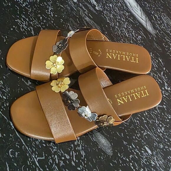 BRAND NEW ITALIAN SHOEMAKERS  FLORAL WOMEN'S DESIGN SANDALS - Picture 5 of 13